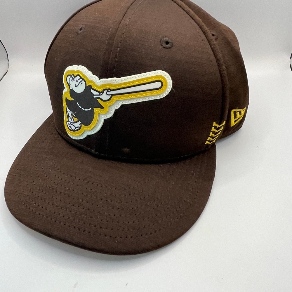 New Era San Diego Padres Hat Mens 7 3/8 Brown Swinging Friar MLB Fitted 59FIFTY